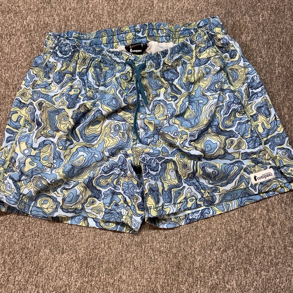 Cotopaxi Brinco 5" Print Shorts Mens M Blue Cloud Tie Dye Hiking Swim Liner